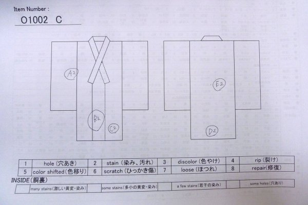Photo13: O1002C Vintage Japanese kimono Indigo Blue HITOE unlined for women / Silk. Chrysanthemum (Grade B) (13)
