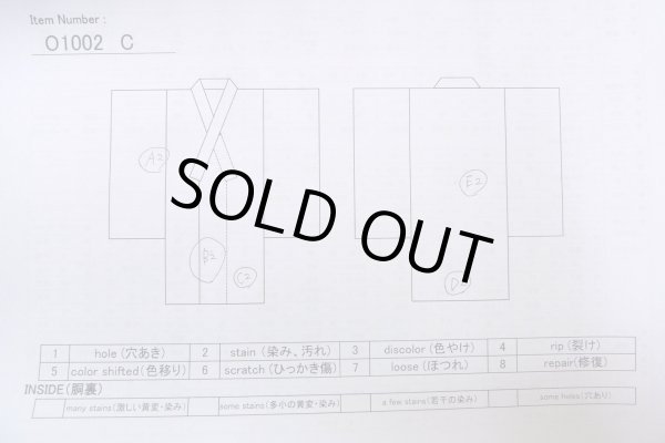 Photo13: O1002C Vintage Japanese kimono Indigo Blue HITOE unlined for women / Silk. Chrysanthemum (Grade B) (13)