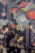 Photo15: O1002C Vintage Japanese kimono Indigo Blue HITOE unlined for women / Silk. Chrysanthemum (Grade B) (15)