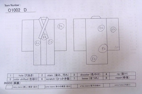 Photo13: O1002D Vintage Japanese kimono Wisteria KOMON dyed for women / Synthetic. Chrysanthemum (Grade C) (13)