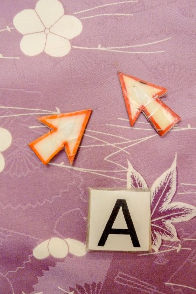 Photo14: O1002D Vintage Japanese kimono Wisteria KOMON dyed for women / Synthetic. Chrysanthemum (Grade C) (14)