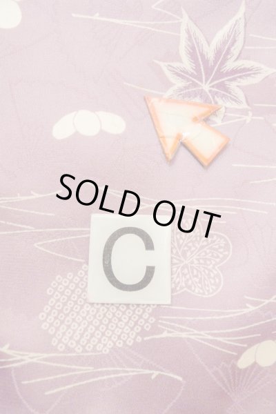 Photo16: O1002D Vintage Japanese kimono Wisteria KOMON dyed for women / Synthetic. Chrysanthemum (Grade C) (16)