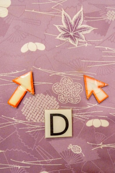 Photo17: O1002D Vintage Japanese kimono Wisteria KOMON dyed for women / Synthetic. Chrysanthemum (Grade C) (17)