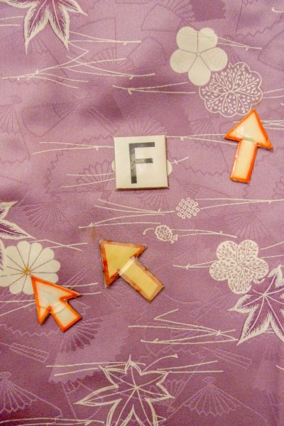 Photo19: O1002D Vintage Japanese kimono Wisteria KOMON dyed for women / Synthetic. Chrysanthemum (Grade C) (19)