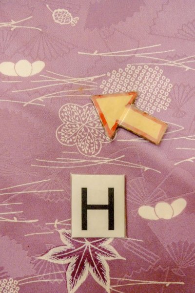 Photo21: O1002D Vintage Japanese kimono Wisteria KOMON dyed for women / Synthetic. Chrysanthemum (Grade C) (21)