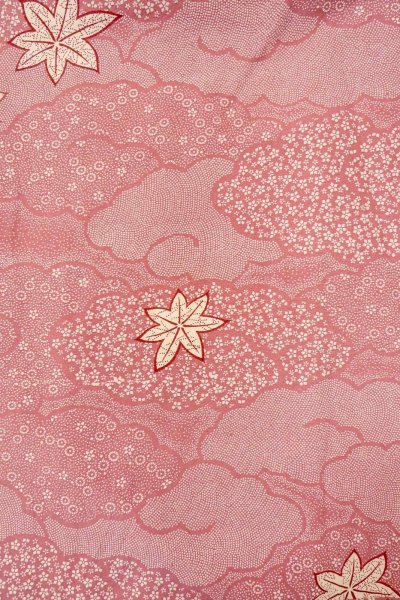 Photo3: O1002E Vintage Japanese kimono Dark Pink KOMON dyed for women / Silk. Flower (Grade C) (3)