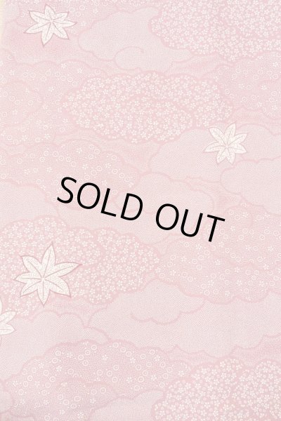 Photo5: O1002E Vintage Japanese kimono Dark Pink KOMON dyed for women / Silk. Flower (Grade C) (5)
