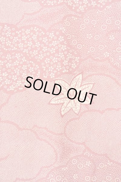 Photo1: O1002E Vintage Japanese kimono Dark Pink KOMON dyed for women / Silk. Flower (Grade C) (1)