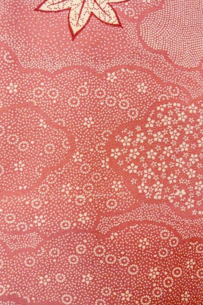 Photo6: O1002E Vintage Japanese kimono Dark Pink KOMON dyed for women / Silk. Flower (Grade C) (6)