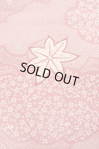 Photo7: O1002E Vintage Japanese kimono Dark Pink KOMON dyed for women / Silk. Flower (Grade C) (7)