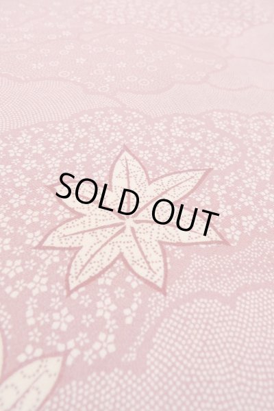 Photo10: O1002E Vintage Japanese kimono Dark Pink KOMON dyed for women / Silk. Flower (Grade C) (10)
