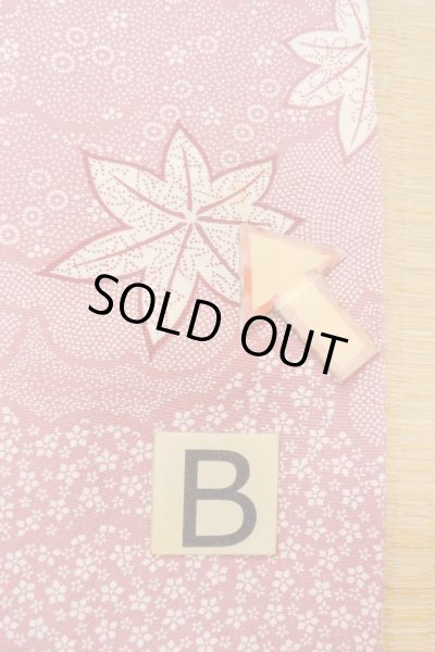 Photo15: O1002E Vintage Japanese kimono Dark Pink KOMON dyed for women / Silk. Flower (Grade C) (15)
