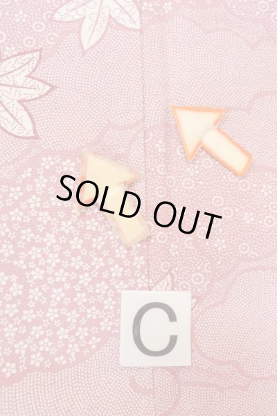 Photo16: O1002E Vintage Japanese kimono Dark Pink KOMON dyed for women / Silk. Flower (Grade C) (16)