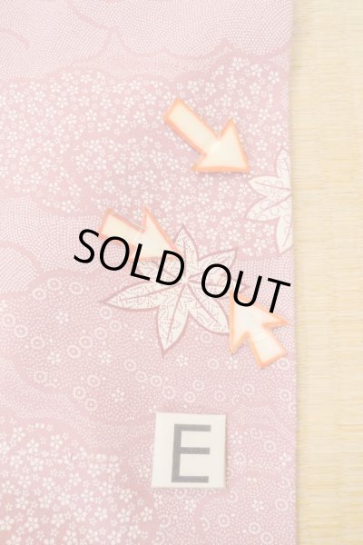 Photo18: O1002E Vintage Japanese kimono Dark Pink KOMON dyed for women / Silk. Flower (Grade C) (18)