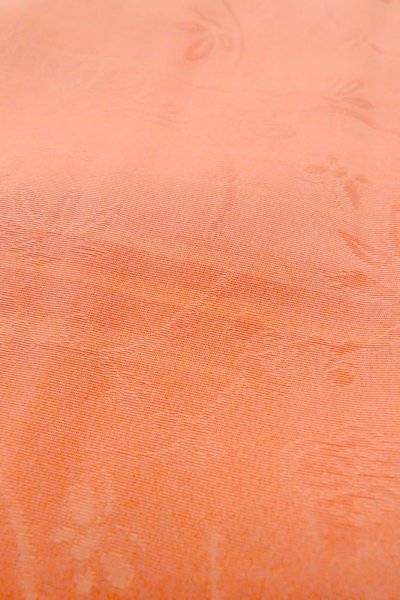 Photo8: Mint O1002F Vintage Japanese kimono Coral IROMUJI plain colored for women / Silk. UME plum bloom (Grade A) (8)