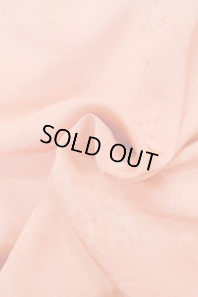 Photo11: Mint O1002F Vintage Japanese kimono Coral IROMUJI plain colored for women / Silk. UME plum bloom (Grade A) (11)