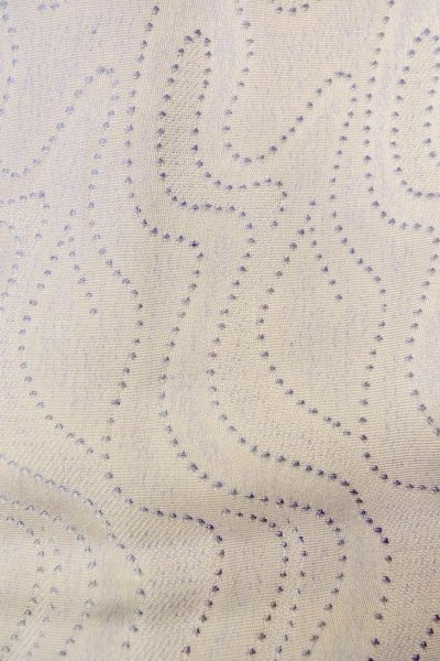 Photo7: O1002G Vintage Japanese kimono Pale Light Purple IROMUJI plain colored for women / Silk. Abstract pattern (Grade C) (7)