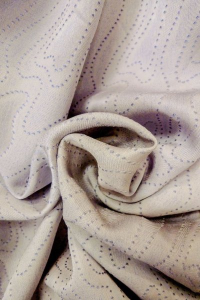 Photo12: O1002G Vintage Japanese kimono Pale Light Purple IROMUJI plain colored for women / Silk. Abstract pattern (Grade C) (12)