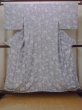 Photo1: O1002H Vintage Japanese kimono Pale Grayish Wisteria KOMON dyed for women / Silk. Flower (Grade C) (1)