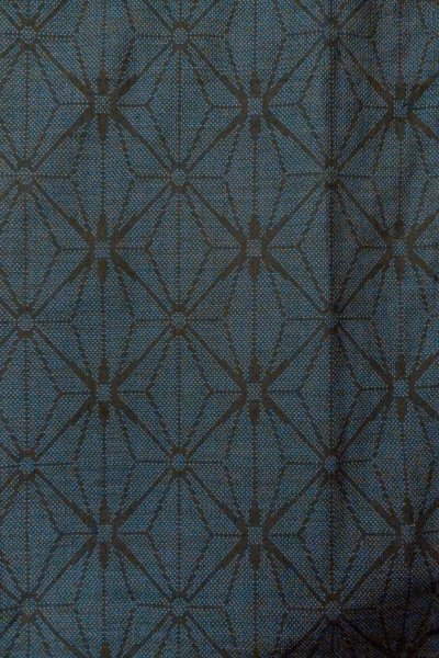 Photo5: O1002I Vintage Japanese kimono Indigo Blue TSUMUGI pongee for women / Silk. Hemp leaf (Grade B) (5)