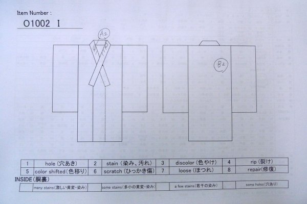 Photo14: O1002I Vintage Japanese kimono Indigo Blue TSUMUGI pongee for women / Silk. Hemp leaf (Grade B) (14)
