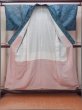 Photo2: O1002J Vintage Japanese kimono Dark Grayish Light Blue TSUMUGI pongee for women / Silk. Flower (Grade D) (2)