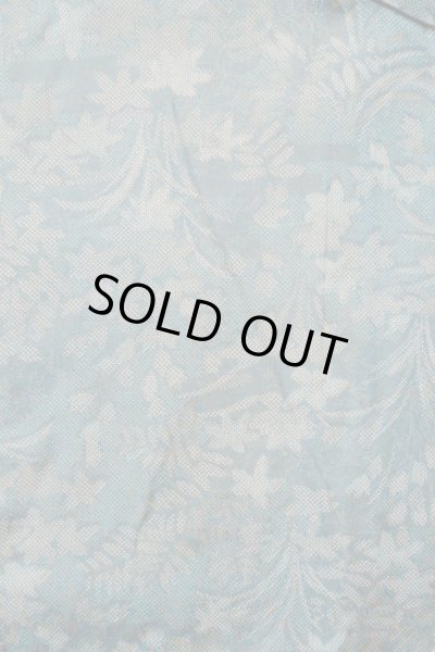 Photo3: O1002J Vintage Japanese kimono Dark Grayish Light Blue TSUMUGI pongee for women / Silk. Flower (Grade D) (3)