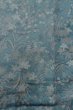 Photo4: O1002J Vintage Japanese kimono Dark Grayish Light Blue TSUMUGI pongee for women / Silk. Flower (Grade D) (4)