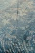 Photo8: O1002J Vintage Japanese kimono Dark Grayish Light Blue TSUMUGI pongee for women / Silk. Flower (Grade D) (8)