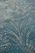 Photo10: O1002J Vintage Japanese kimono Dark Grayish Light Blue TSUMUGI pongee for women / Silk. Flower (Grade D) (10)