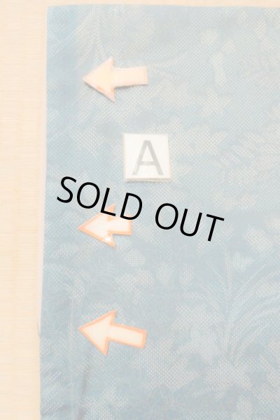 Photo14: O1002J Vintage Japanese kimono Dark Grayish Light Blue TSUMUGI pongee for women / Silk. Flower (Grade D) (14)