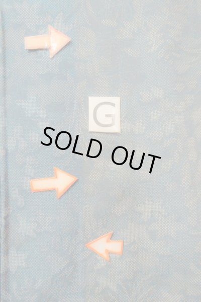 Photo20: O1002J Vintage Japanese kimono Dark Grayish Light Blue TSUMUGI pongee for women / Silk. Flower (Grade D) (20)