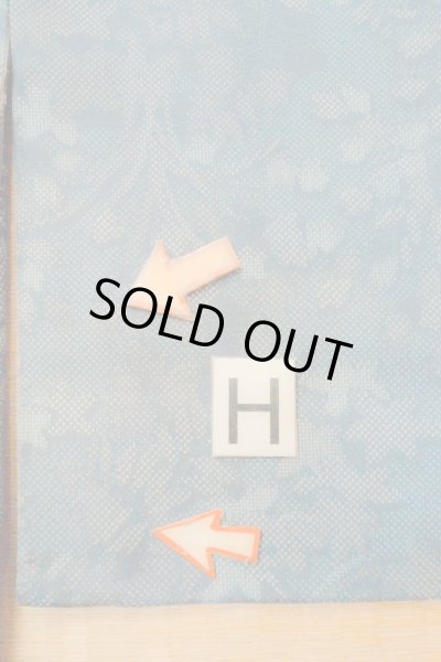 Photo21: O1002J Vintage Japanese kimono Dark Grayish Light Blue TSUMUGI pongee for women / Silk. Flower (Grade D) (21)