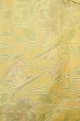 Photo3: Mint O1002M Vintage Japanese kimono Pale Yellow TSUMUGI pongee for women / Silk. Flower (Grade A) (3)