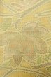 Photo5: Mint O1002M Vintage Japanese kimono Pale Yellow TSUMUGI pongee for women / Silk. Flower (Grade A) (5)