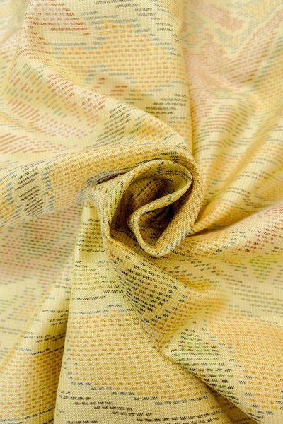 Photo11: Mint O1002M Vintage Japanese kimono Pale Yellow TSUMUGI pongee for women / Silk. Flower (Grade A) (11)