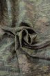 Photo12: O1002N Vintage Japanese kimono Pale Gray TSUMUGI pongee for women / Silk. Leaf (Grade C) (12)