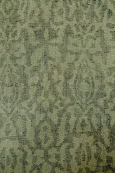 Photo3: O1002O Vintage Japanese kimono Grayish Green TSUMUGI pongee for women / Linen. Chinz pattern (Grade D) (3)