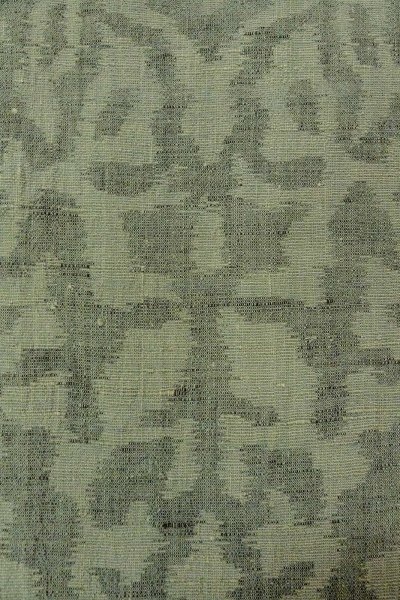 Photo7: O1002O Vintage Japanese kimono Grayish Green TSUMUGI pongee for women / Linen. Chinz pattern (Grade D) (7)