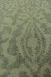 Photo9: O1002O Vintage Japanese kimono Grayish Green TSUMUGI pongee for women / Linen. Chinz pattern (Grade D) (9)