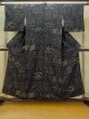 Photo1: O1002P Vintage Japanese kimono Black ORI woven for women / Silk. Chinese flower, The lining has holes or rips. (Grade B) (1)