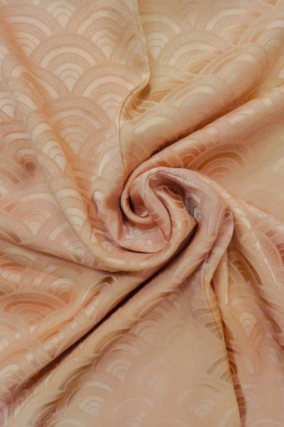 Photo12: O1002R Vintage Japanese kimono Pale Light Pink IROMUJI plain colored for women / Silk. (Grade C) (12)