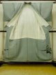 Photo2: O1002S Vintage Japanese kimono Light Grayish Green IROMUJI plain colored for women / Silk., There are some patterns on the lining. (Grade C) (2)