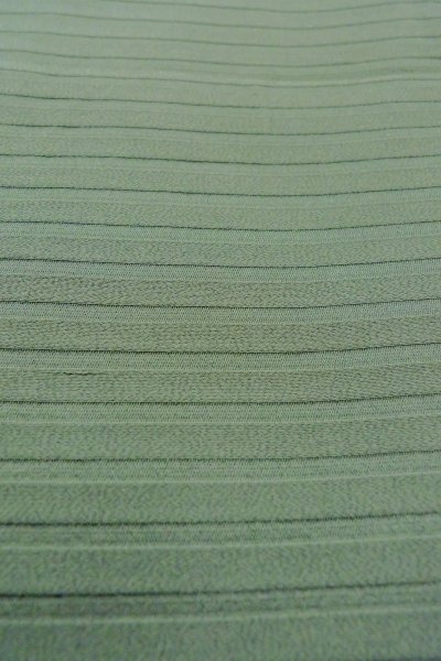 Photo11: O1002S Vintage Japanese kimono Light Grayish Green IROMUJI plain colored for women / Silk., There are some patterns on the lining. (Grade C) (11)