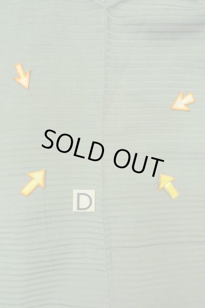 Photo20: O1002S Vintage Japanese kimono Light Grayish Green IROMUJI plain colored for women / Silk., There are some patterns on the lining. (Grade C) (20)