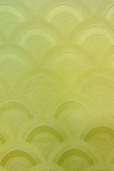 Photo6: O1002T Vintage Japanese kimono Shiny Light Yellowish Green IROMUJI plain colored for women / Silk. (Grade C) (6)
