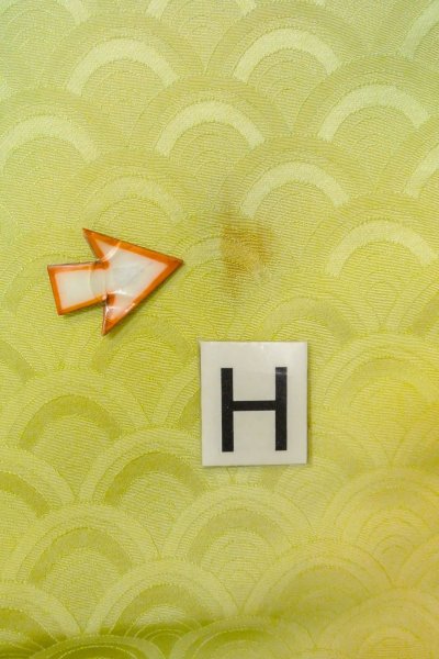 Photo21: O1002T Vintage Japanese kimono Shiny Light Yellowish Green IROMUJI plain colored for women / Silk. (Grade C) (21)