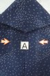 Photo15: O1002U Vintage Japanese kimono Dark Indigo Blue HITOE unlined for women / Silk. Abstract pattern, Japanese killifish pattern (Grade C) (15)