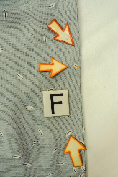 Photo19: O1002W Vintage Japanese kimono Light Grayish Light Blue TSUKESAGE formal for women / Silk. Leaf (Grade D) (19)