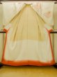 Photo3: O1003A Vintage Japanese kimono Shiny Ivory HOUMONGI formal for women / Silk. Flower (Grade C) (3)